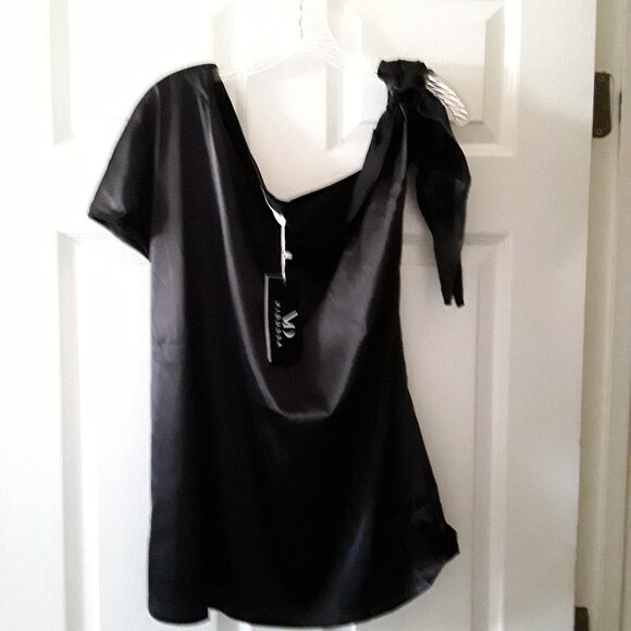 NWT Vidussa Polyester Spandex Blend Off Shoulder Top Black Size 2XL - Picture 1 of 4